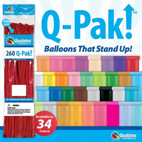 Qualatex Q-Pak - 260Q Balloons - Single Colour Selection - 50 count