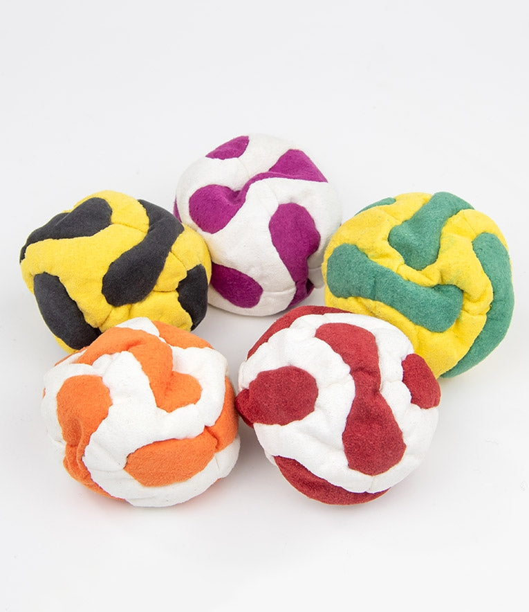 Oddballs Sand Filled Footbags - 14 panel stripey style