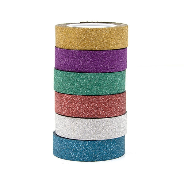 Top Flight 15mm X 10m Glitter Tape 6 Rolls Bundle- Spinning