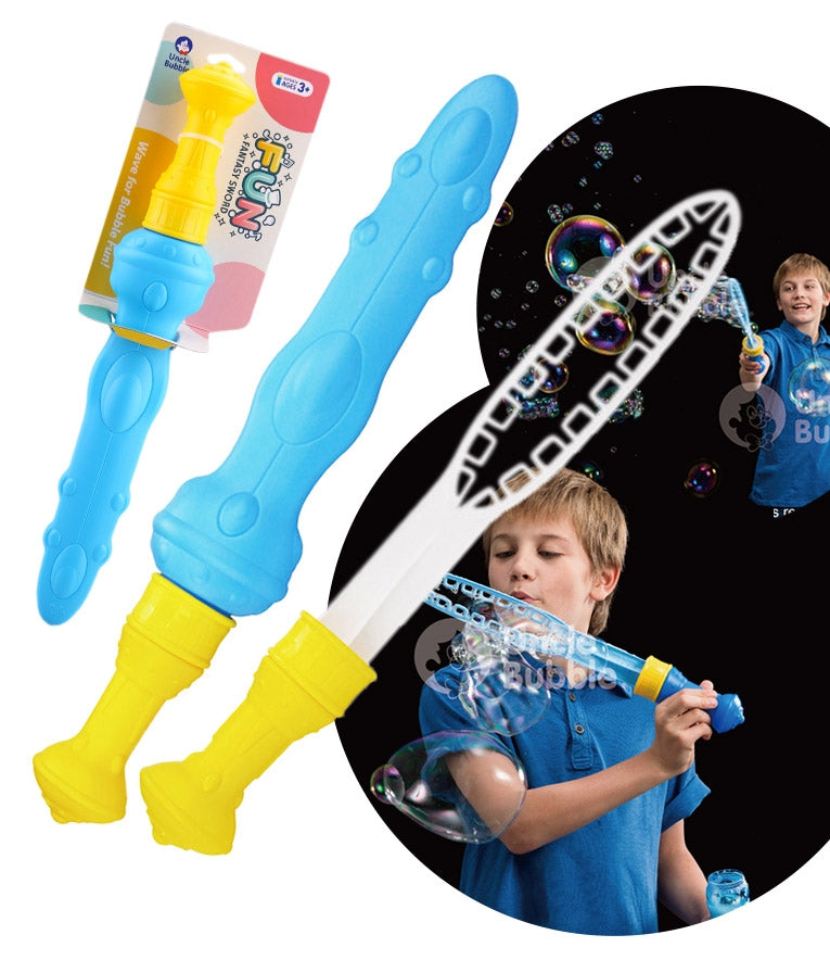 Uncle Bubble Fantasy Sparkling Sword - Yellow with Blue Sheath