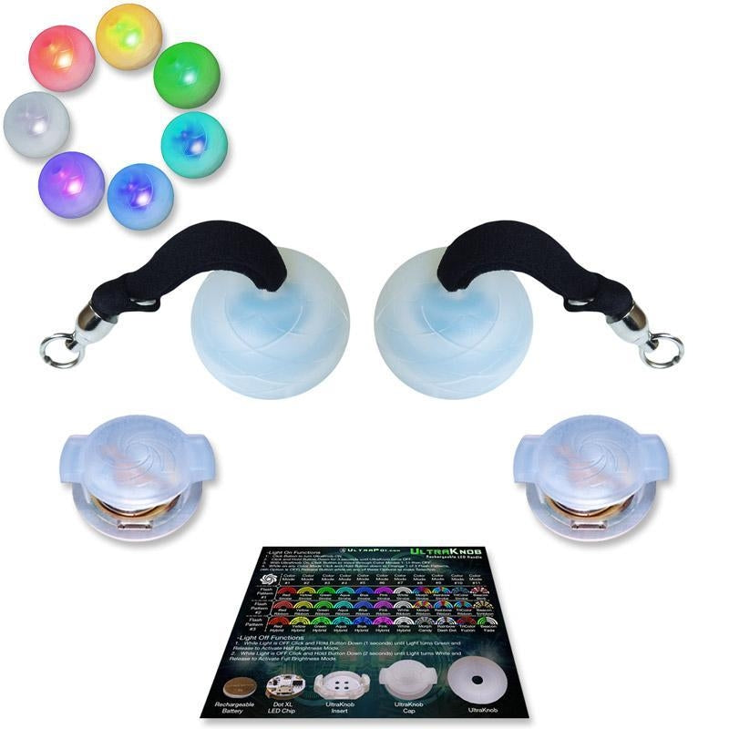 Ultra Poi Ropes UltraPoi - UltraKnob LED Silicone Poi Swinging Handles - Pair