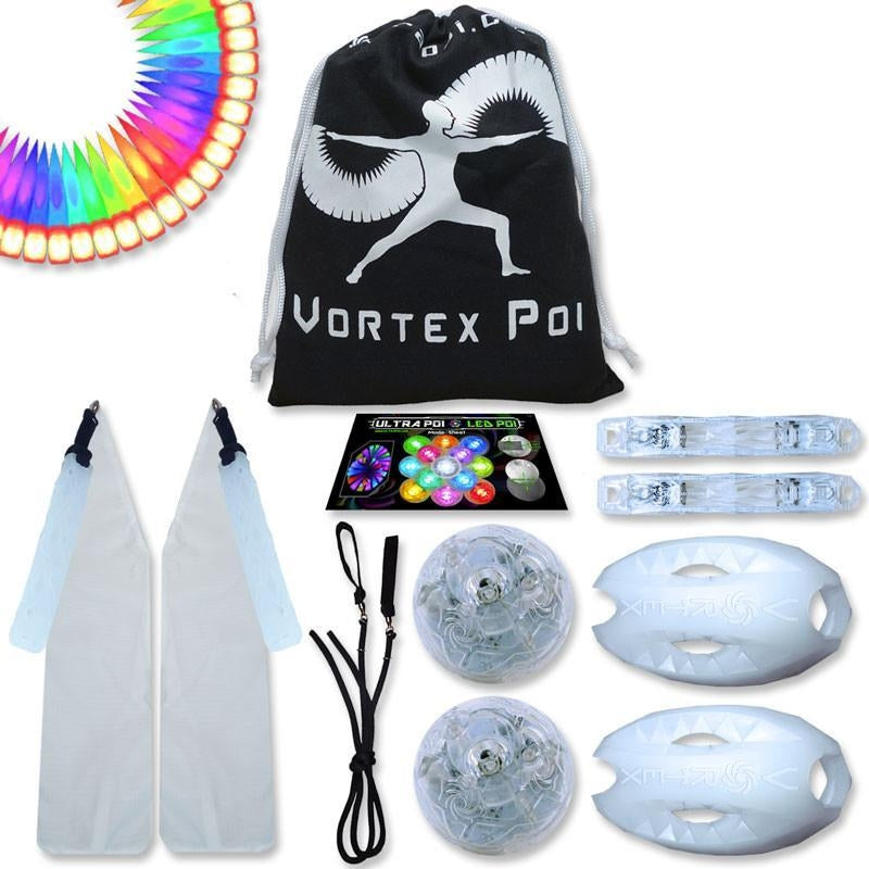 UltraPoi - Vortex Poi w/ Helix Handles - Multifunction LED Glow Poi - LED Poi