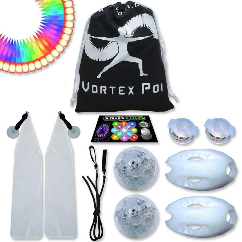 Ultra Poi Ropes UltraPoi - Vortex Multifunction LED Glow Poi w/ LED Swinging UltraKnob