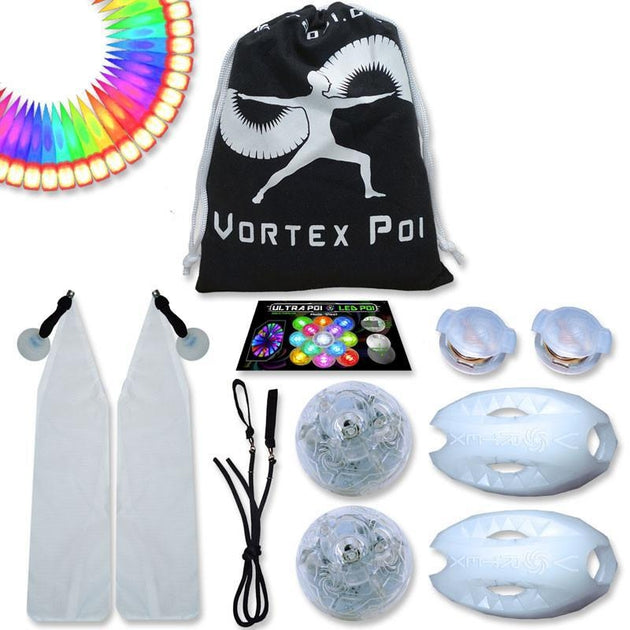 UltraPoi - Vortex Multifunction LED Glow Poi w/ LED Swinging UltraKnobs